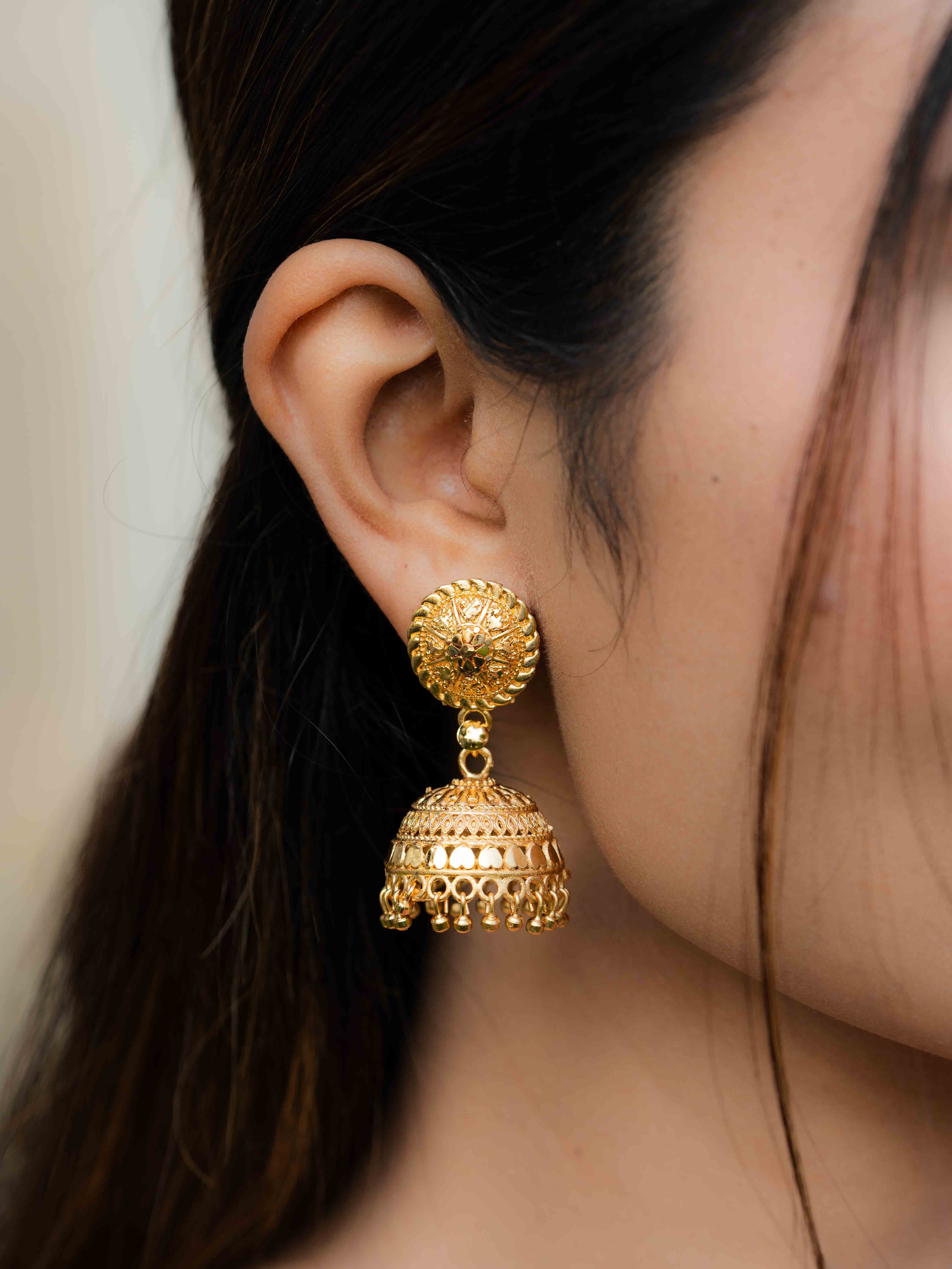 Navisha Gold Jhumkas - Image 3